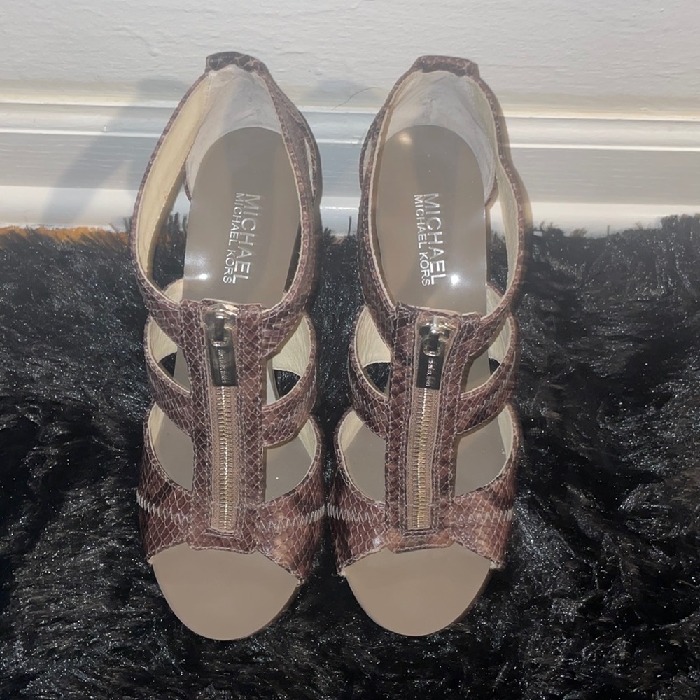 MICHAEL KORS snake skin printed heels